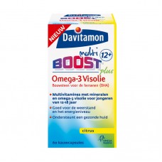 Davitamon儿童多重功效Omega- 3鱼油柑橘味 (12-18岁)60粒 Davitamon儿童多重功效Omega- 3鱼油柑橘味 (12-18岁)60粒