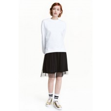 H&M Tulen plooirok Zwart H&M 黑色薄纱百褶裙 H&M Tulen plooirok Zwart H&M 黑色薄纱百褶裙